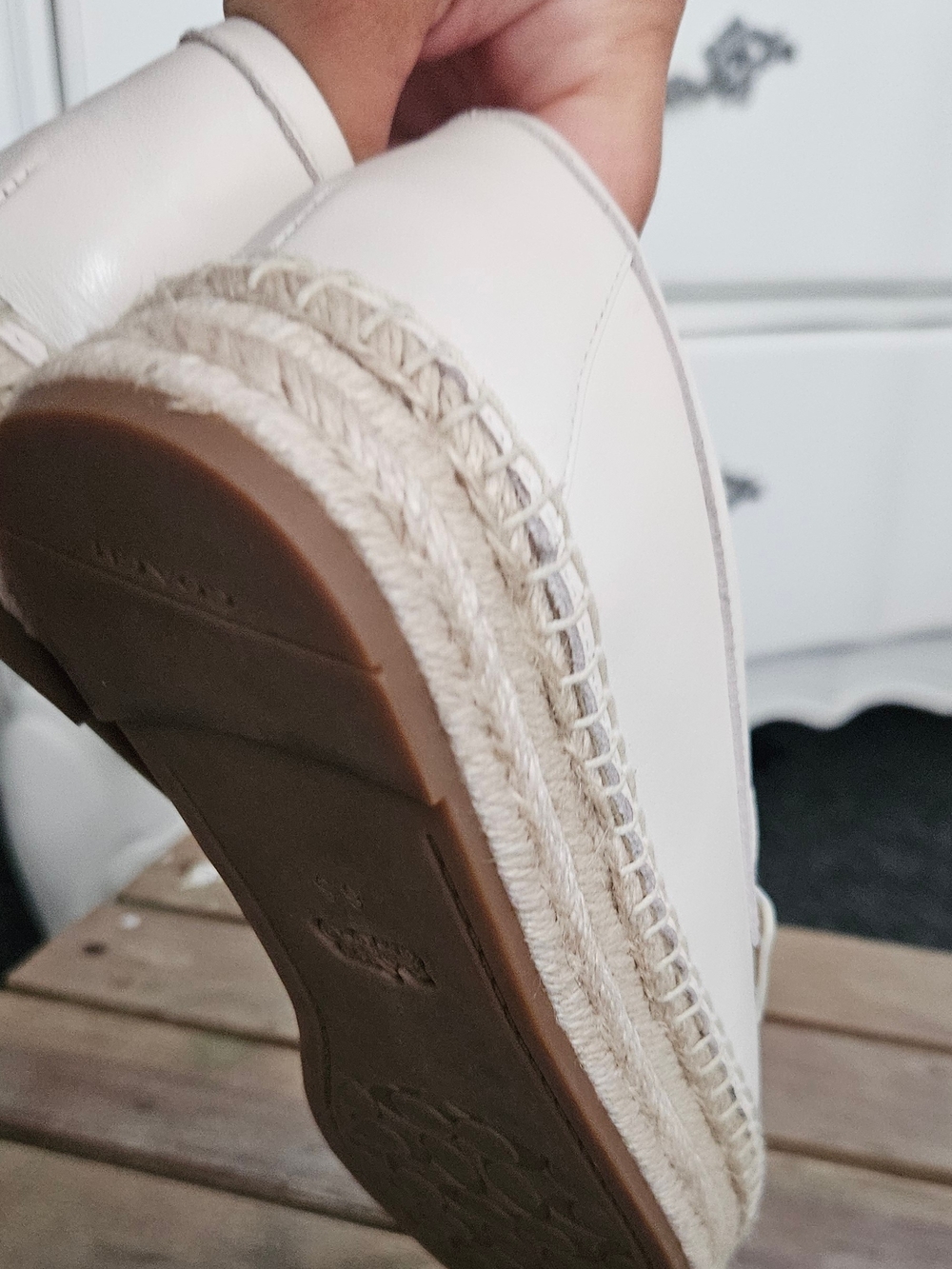 Coach Cream Espadrille Loafers with Signature C. Size: 6.5 - Picture 6 of 16